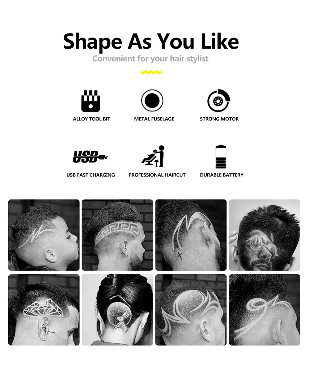 T9 LCD Vintage Cordless Hair Clipper Trimmer USB Fast Charging Portable Electric Shaver Barber Professional Hair Cutting Machine