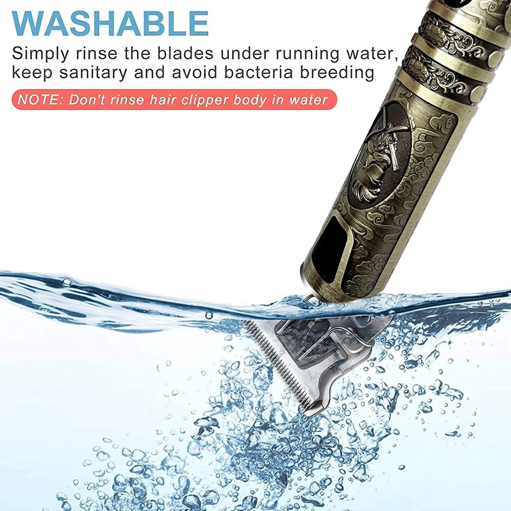 T9 LCD Vintage Cordless Hair Clipper Trimmer USB Fast Charging Portable Electric Shaver Barber Professional Hair Cutting Machine